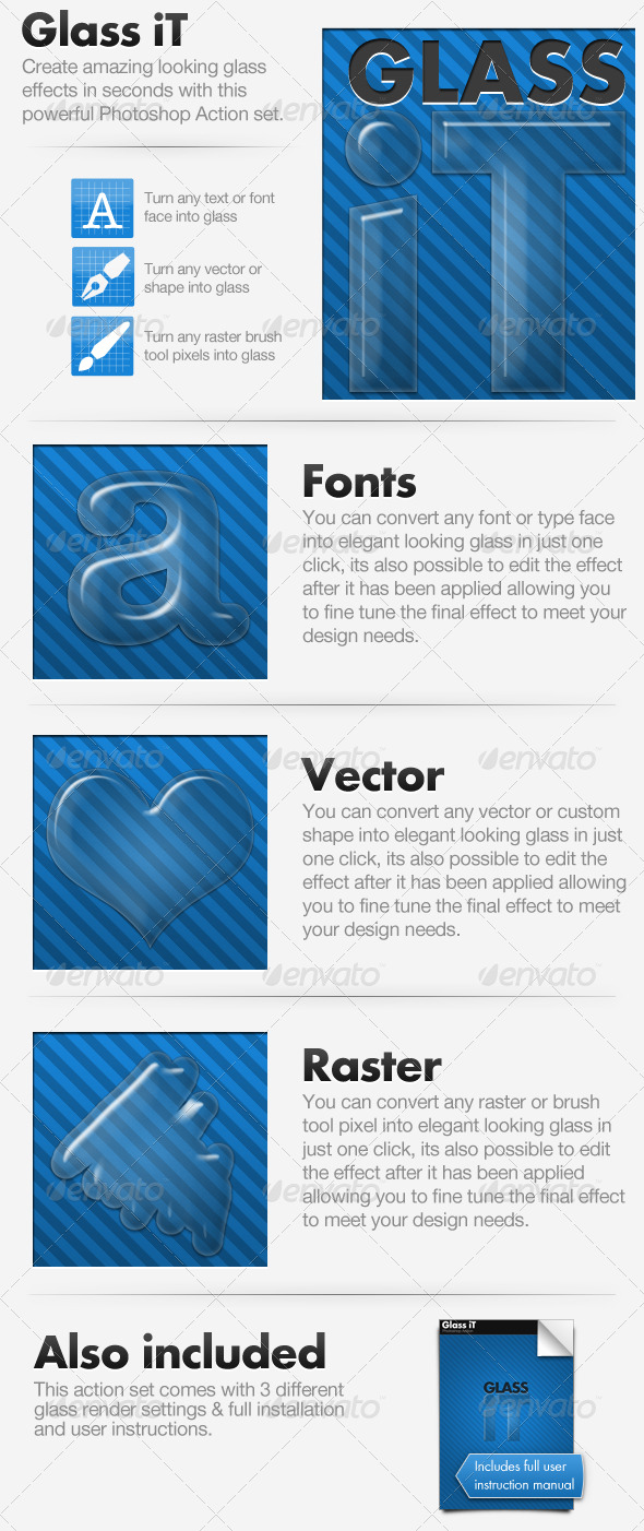 Glass iT - Glass Creating Action - Text Effects Actions