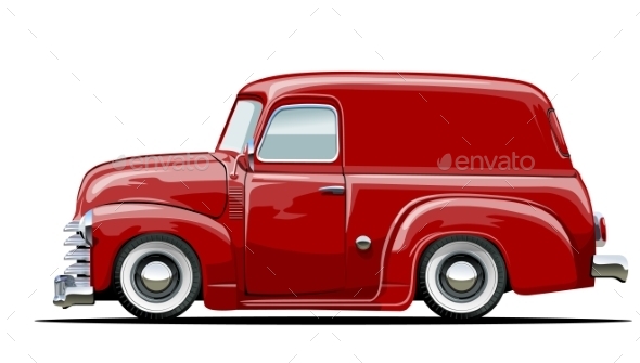 Cartoon Retro Delivery Van