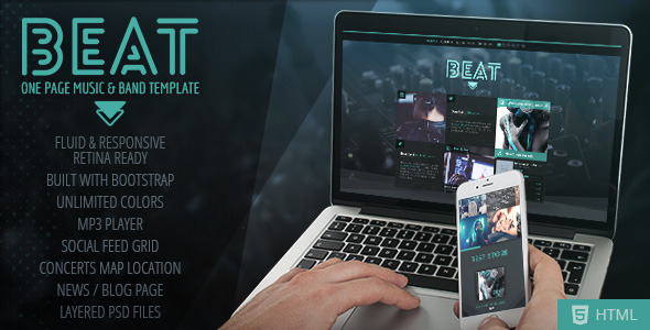 Beat -  One-Page HTML5 Music & Band Template