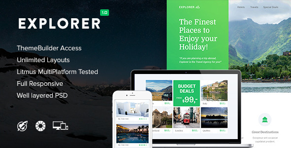 Explorer - Responsive Email + Themebuilder Access