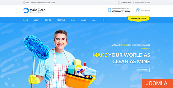 Make Clean | Cleaning Company Joomla Template