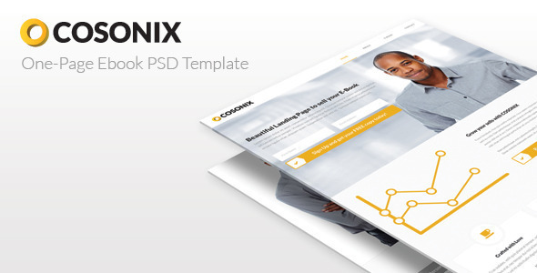 Cosonix One-Page E-Book PSD Template