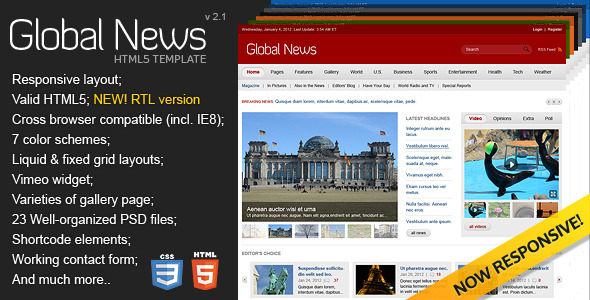 Global News Portal - HTML5 & CSS3 Template