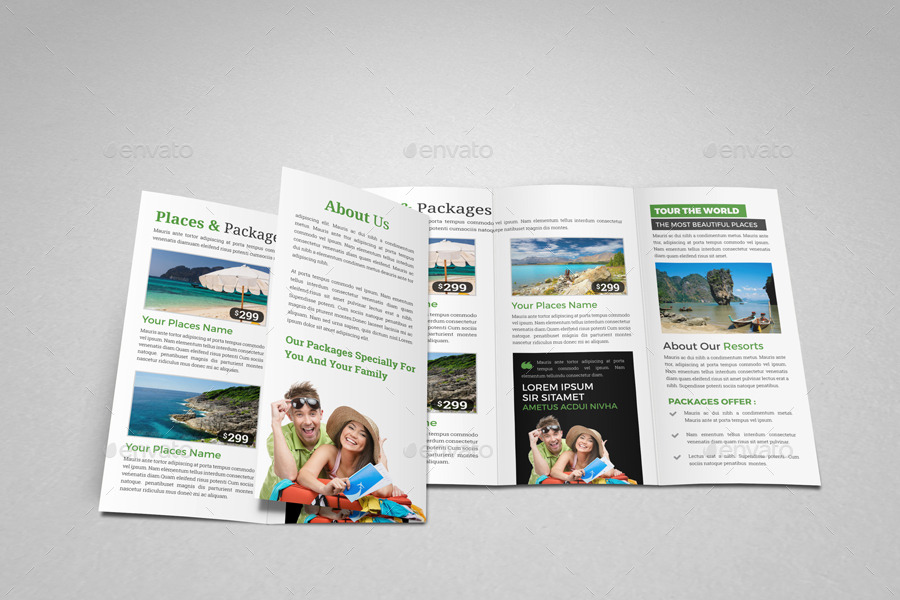 Travel Trifold Brochure InDesign Template v2 by JanySultana | GraphicRiver