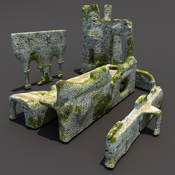 English Castle Ruin Pack - 3DOcean Item for Sale