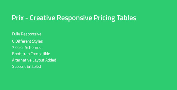 Prix — Responsive & Multipurpose CSS Pricing Tables