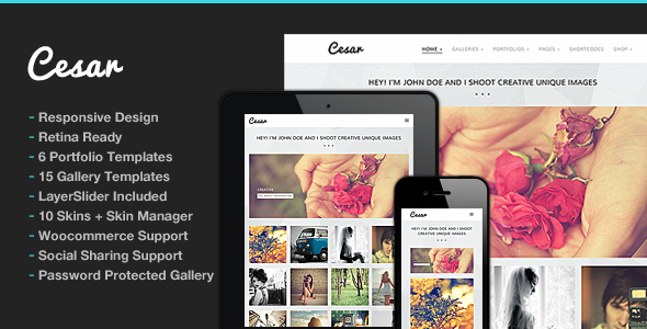 Cesar Responsive Portfolio Photography Theme