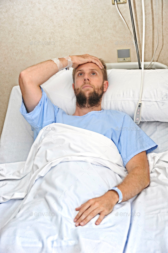 Image result for man in hospital bed with a beard