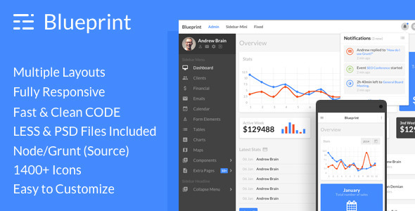 Blueprint - Responsive Admin Dashboard Template