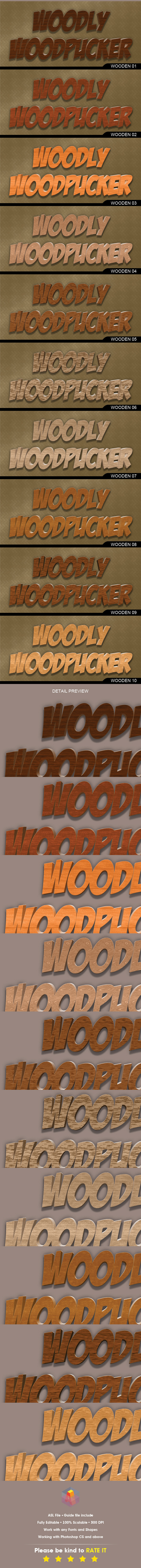 20 Realistic Wood Layer Style vol.1/2