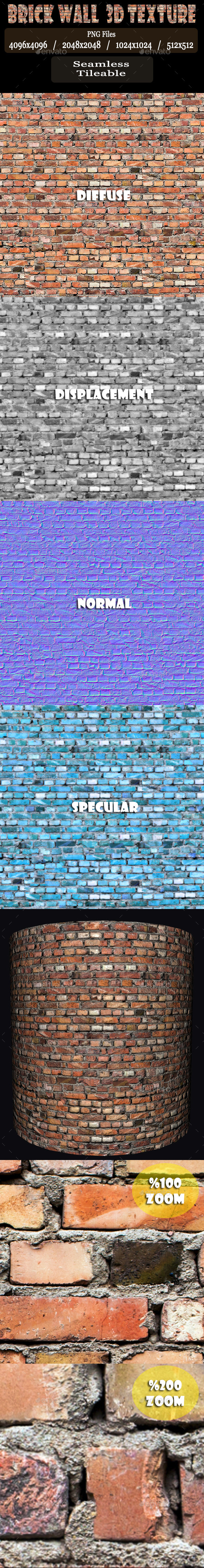 Brick Wall 3D Texture Brick Wall 3D Texture