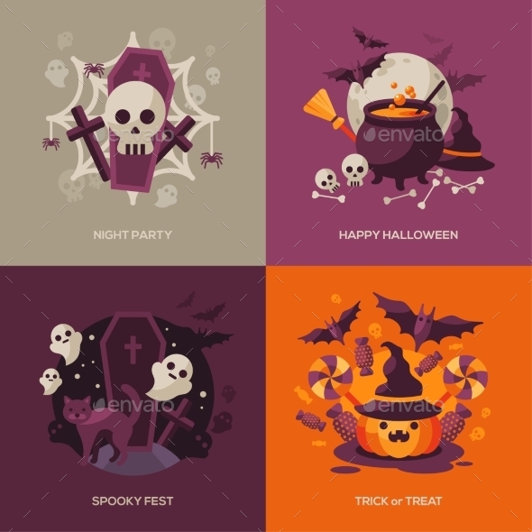 Set of Halloween Concepts