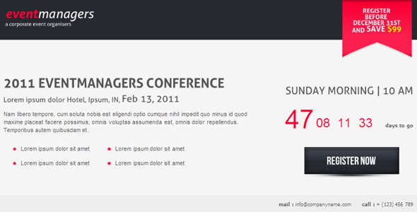 Eventmanagers Event Landing Page
