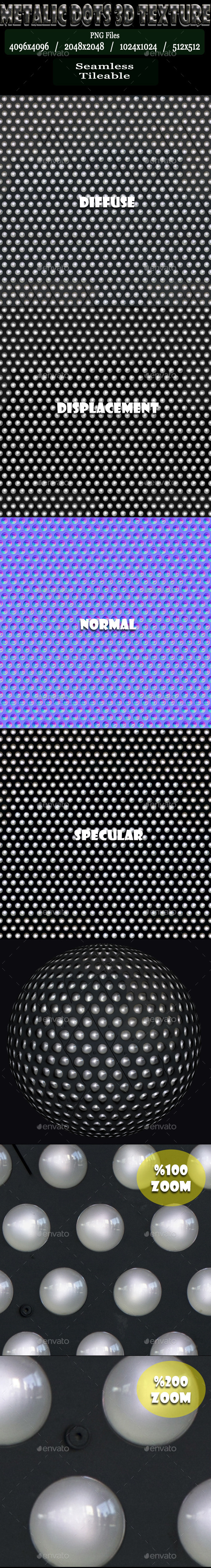 Metalic Dots 3D Texture - 3DOcean Item for Sale