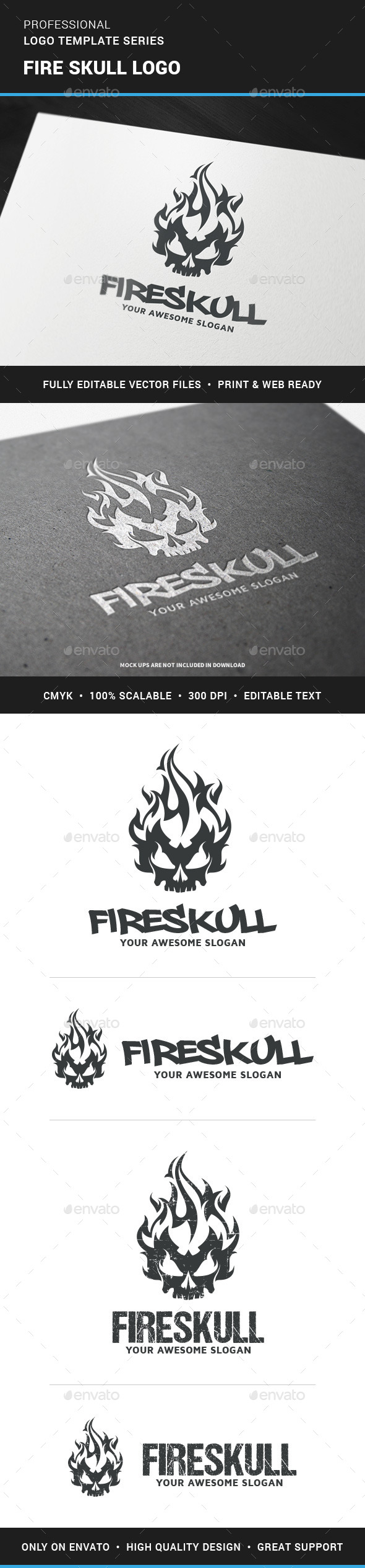 Fire Skull Logo Template