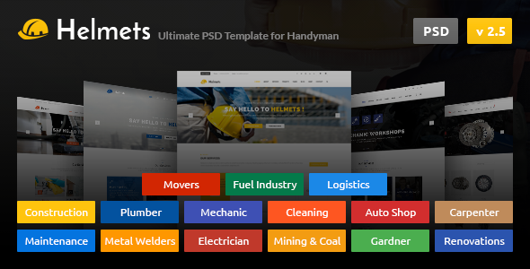 Helmets - PSD Template for Handyman