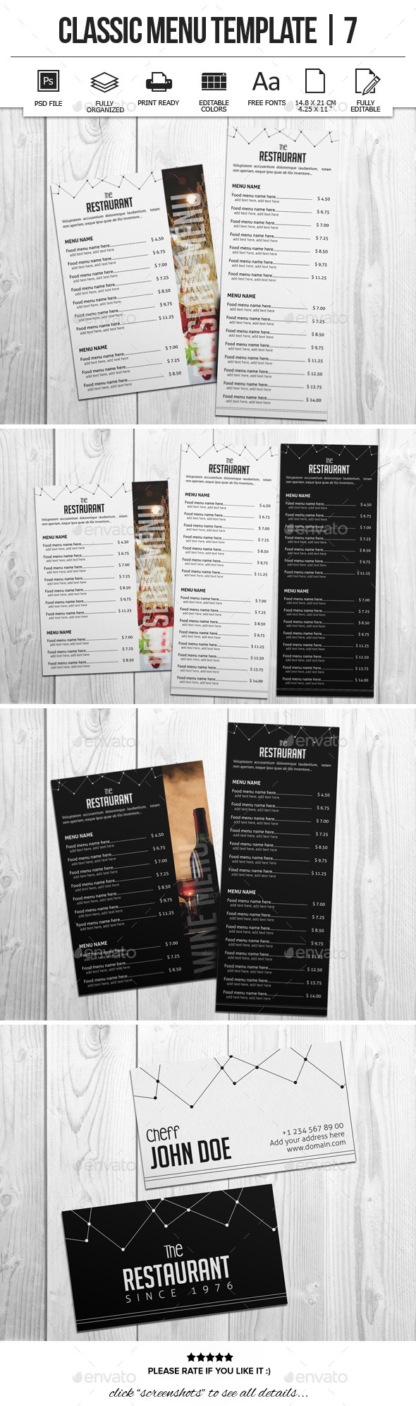 Classic Menu Template 7