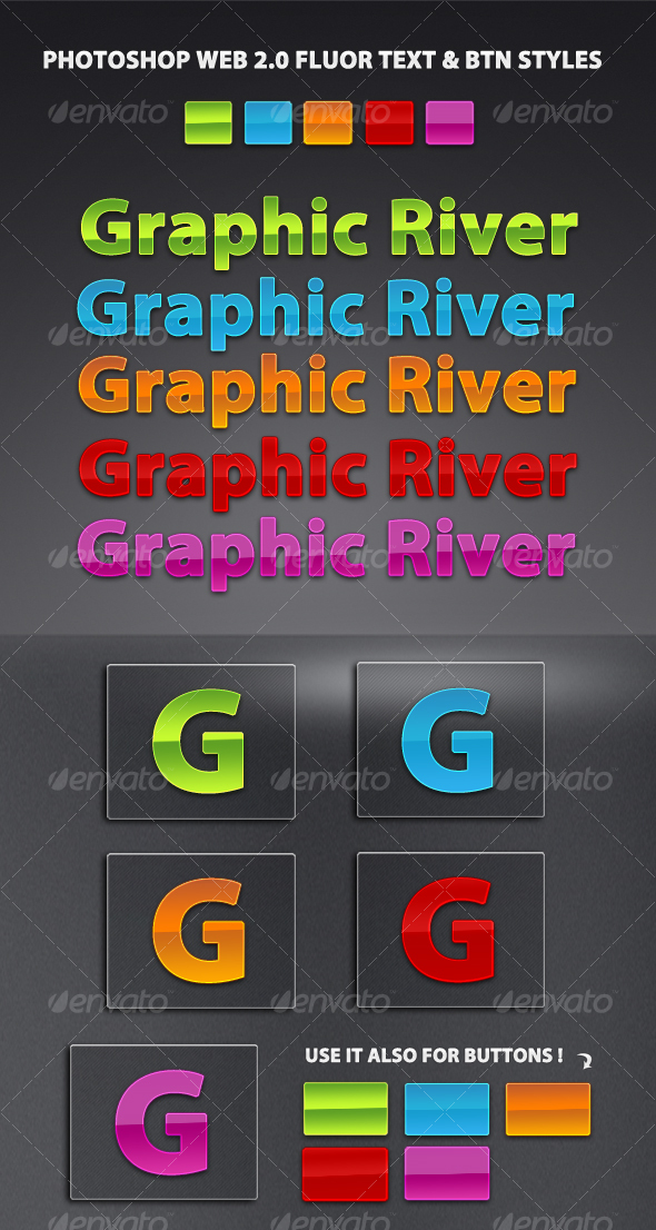Professional Web 2.0 Fluor Style Pack #1 - Text Effects Styles