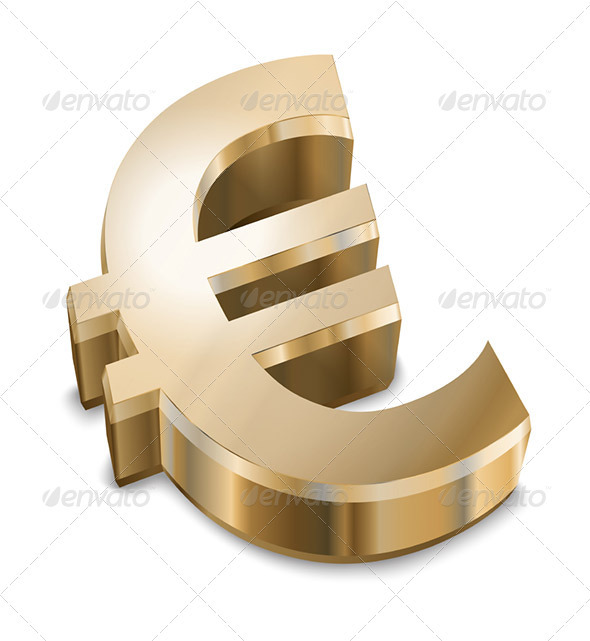 Golden Euro sign Golden Euro sign