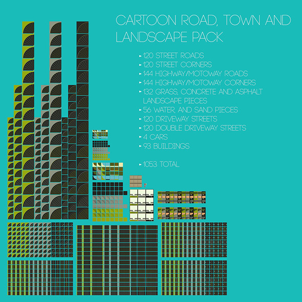3DOcean Cartoon Roads Town and Landscape Pack 12294691 3DOcean Cartoon Roads Town and Landscape Pack 12294691