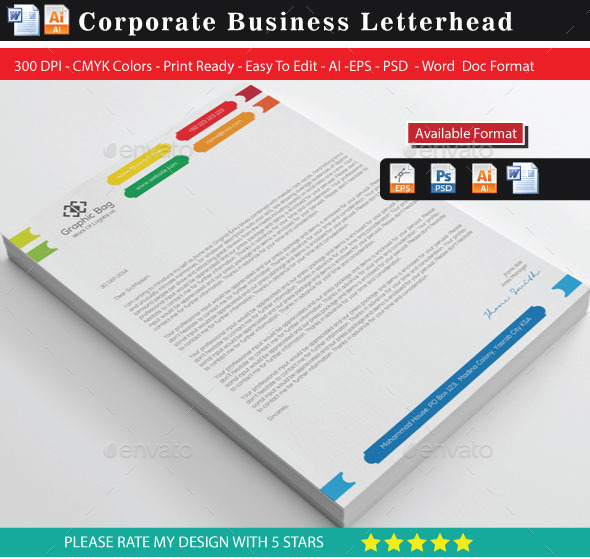 Creative Colourful GRFX Business Letterhead 4