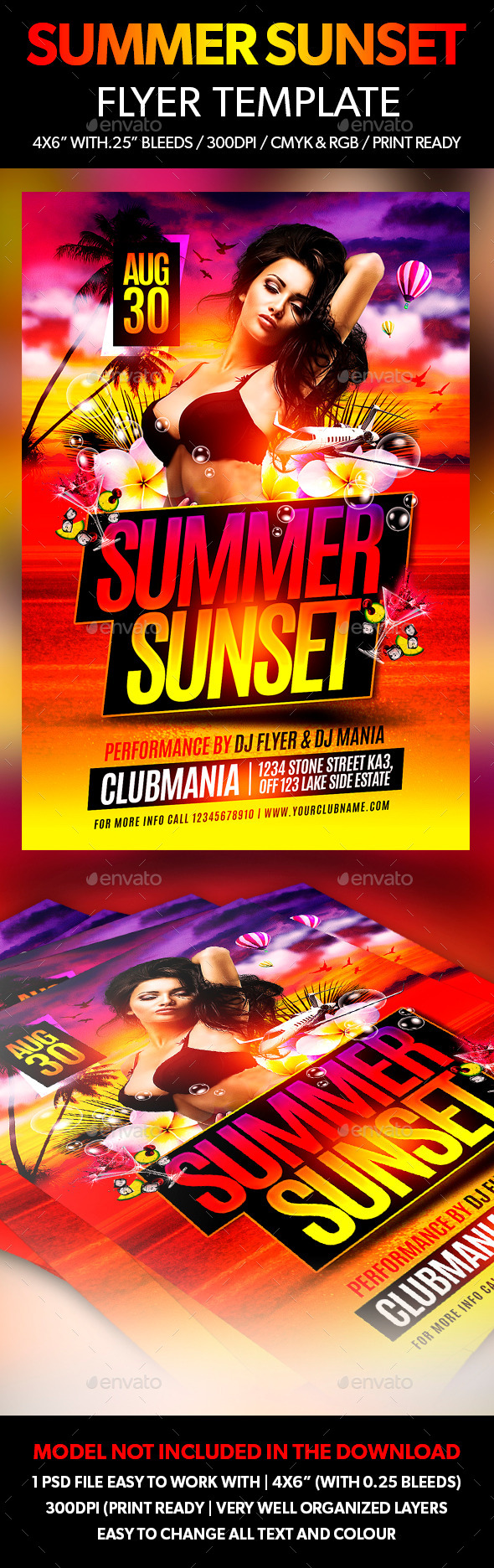 Summer Sunset Flyer Template