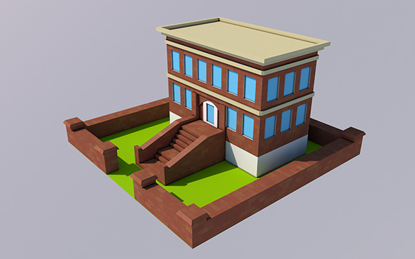 3DOcean Low Poly School Ready to Render 12325521 3DOcean Low Poly School Ready to Render 12325521