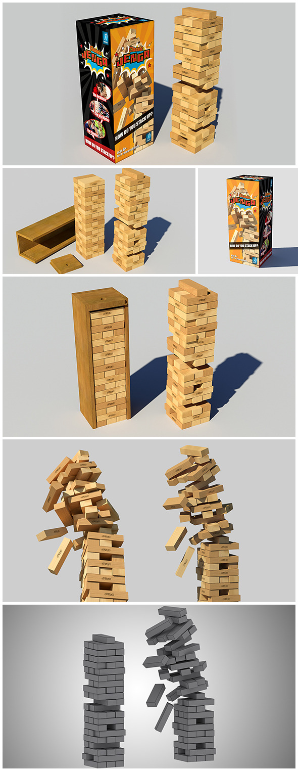 3DOcean Jenga Classic Game 3D model 12328888 3DOcean Jenga Classic Game 3D model 12328888