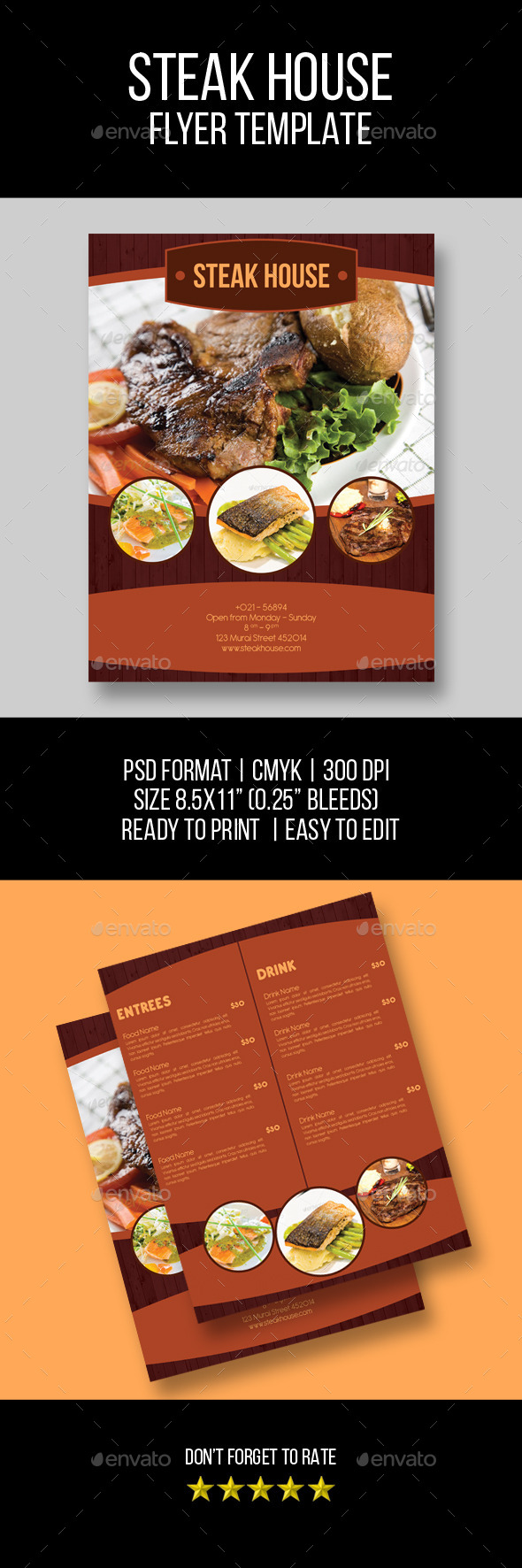 Steak Menu Flyer Template