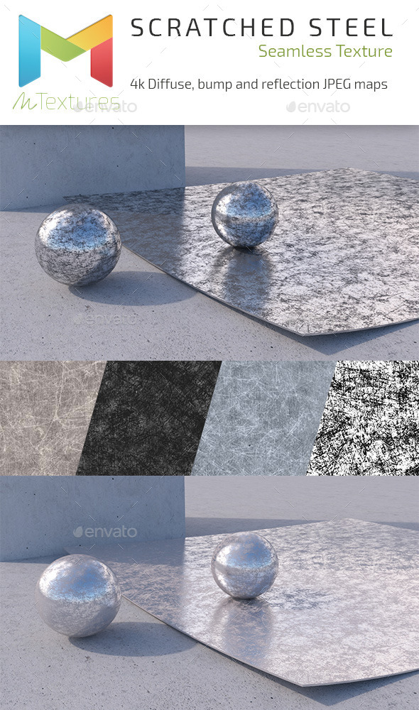 3DOcean Scratched Steel 4k Textures 12351297 3DOcean Scratched Steel 4k Textures 12351297