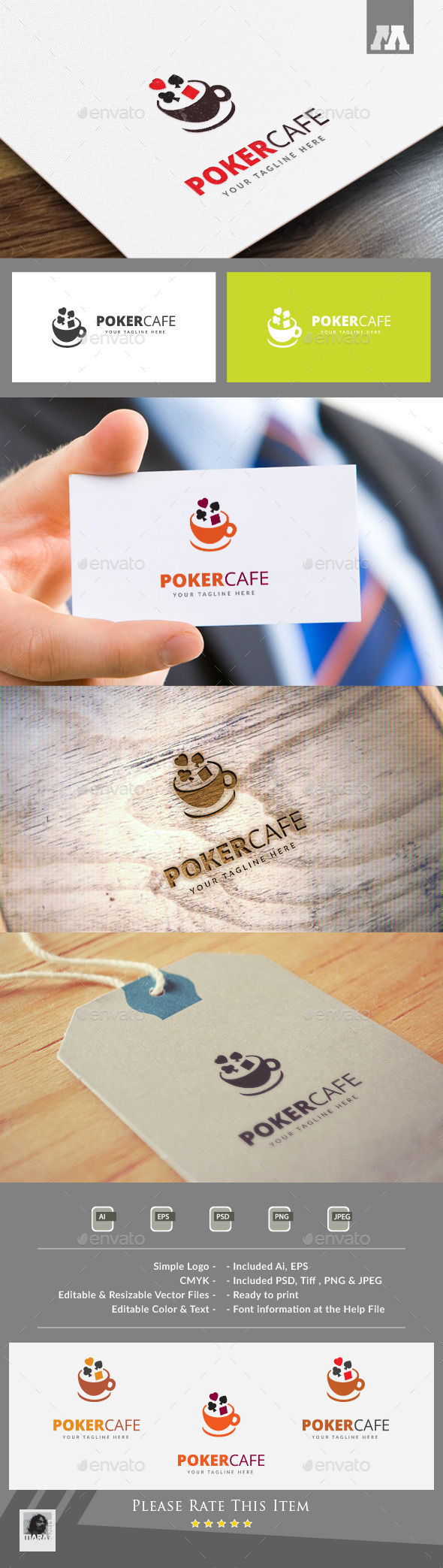 Poker Cafe Logo Template