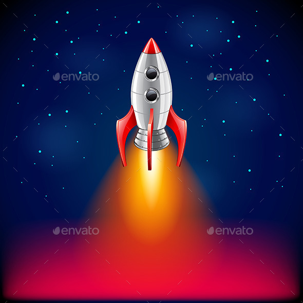 Rocket Launch in Space Background