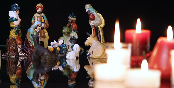 Christmas Nativity Scene with Candles 1