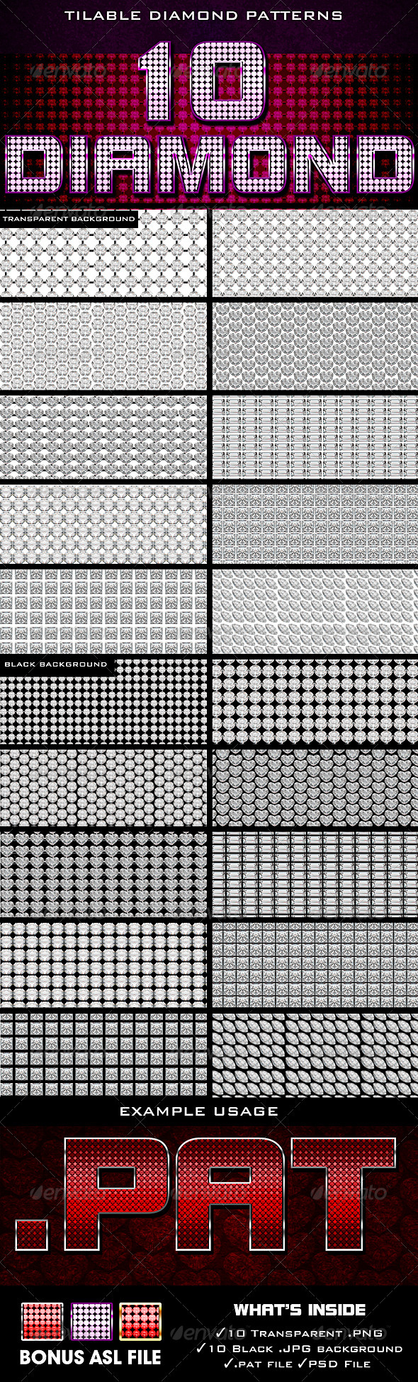 Diamond Patterns - Textures / Fills / Patterns Photoshop