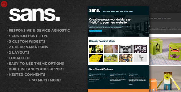 Sans - A Responsive Portfolio WordPress Theme