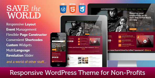 SaveTheWorld: Responsive Charity WP Theme