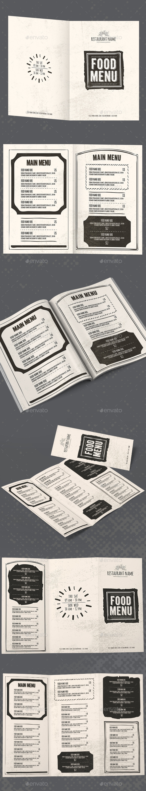 Vintage Restaurant Menu Package