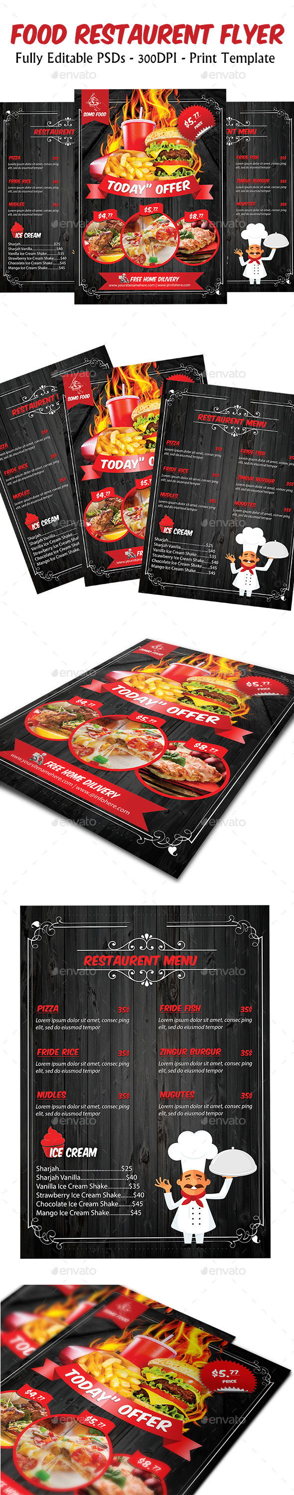 Food Restaurant Flyer & menu template
