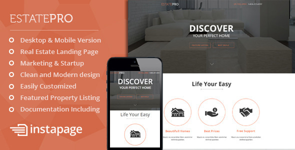 EstatePro - Real Estate Instapage Landing Page