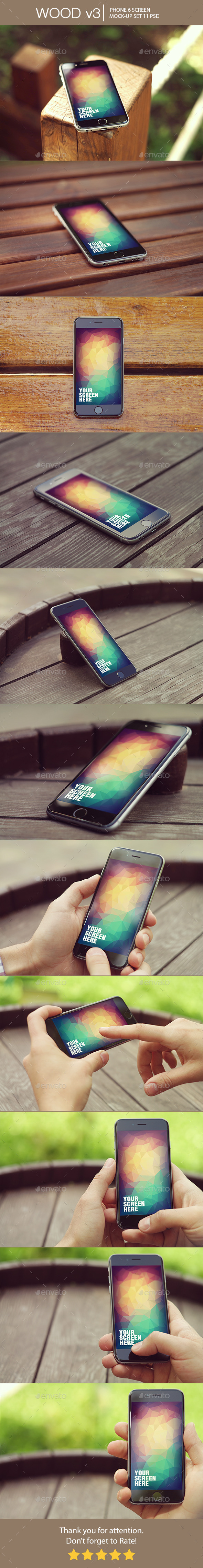 Wood v3 Phone 6 Mock-Up