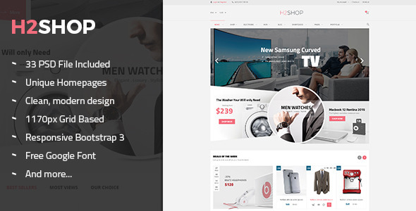 H2Shop - Multi-Purpose eCommerce PSD Theme