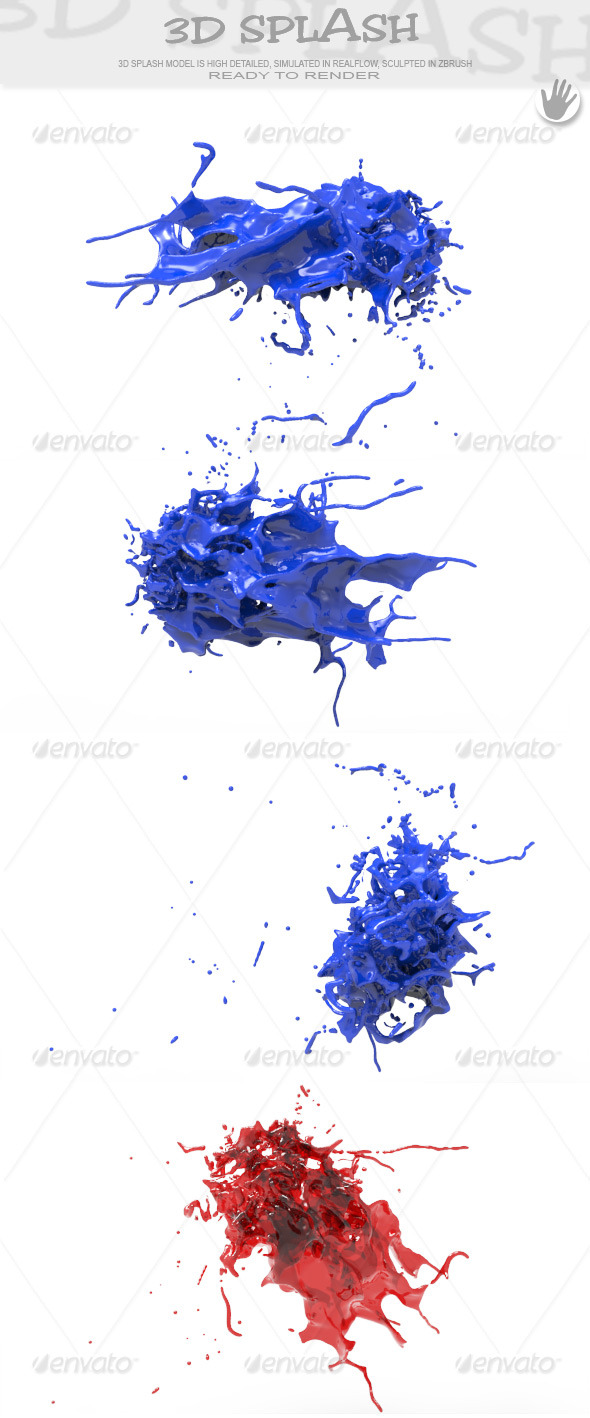 HD Abstract Water Paint Liquid Splash 29 - 3DOcean Item for Sale
