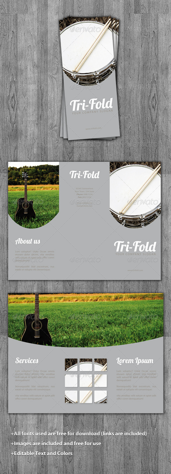 Tri-Fold Music Brochure Template Tri-Fold Music Brochure Template