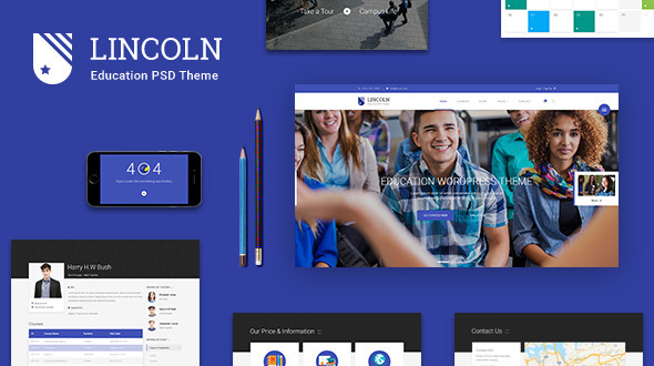 Lincoln | Educational Material Design PSD Theme