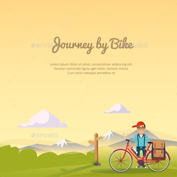 Journey By bikeVector Illustration