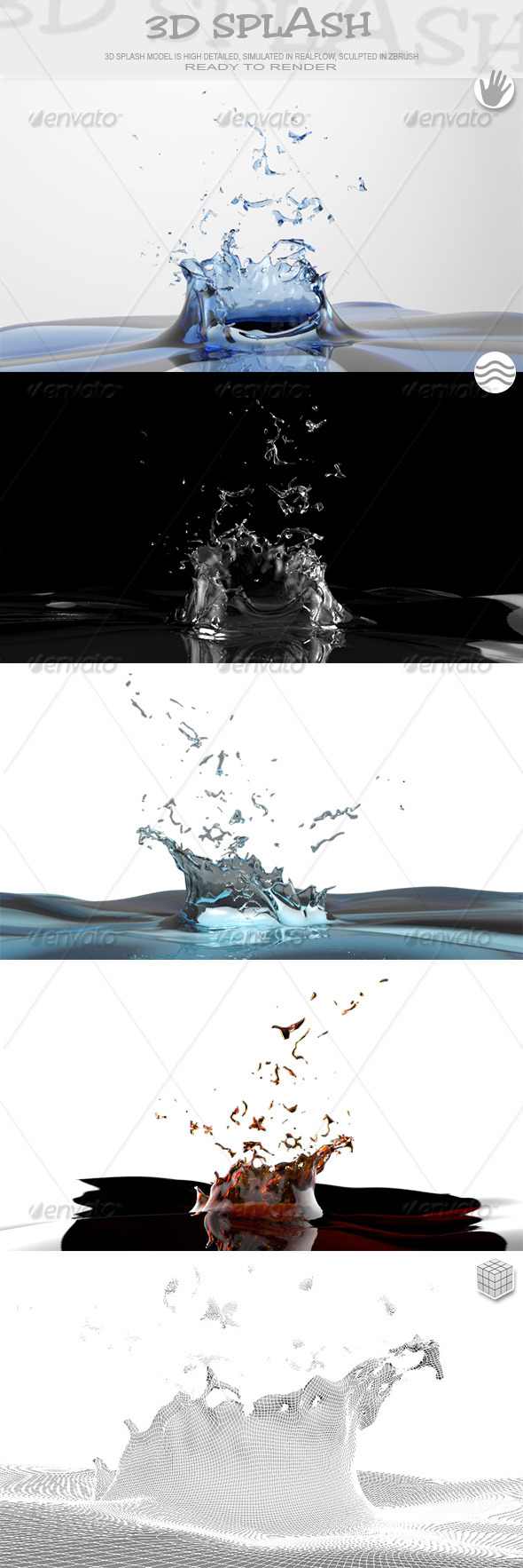HD Crown Water Paint Liquid Splash 02 - 3DOcean Item for Sale