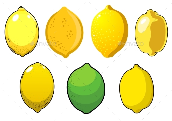Juicy Fresh Lemons And Lime Fruits