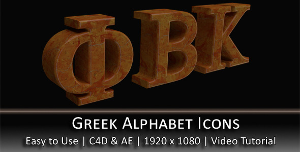 Greek Alphabet 3D Icons - 3DOcean Item for Sale