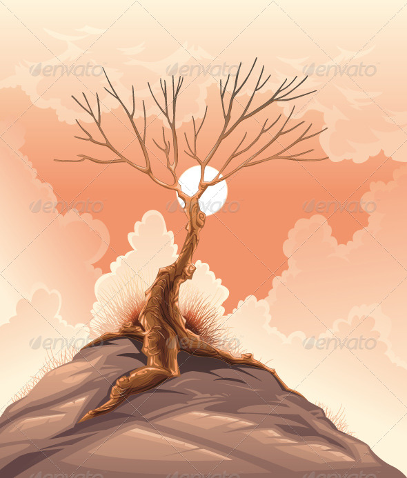 Landscape with tree Landscape with tree
