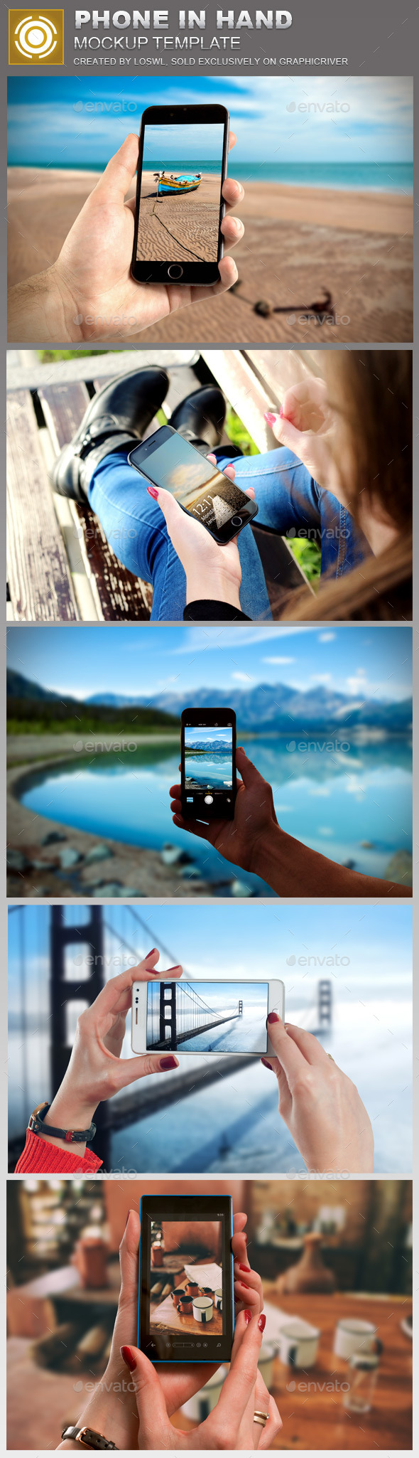 Phone in Hand Mockup Template